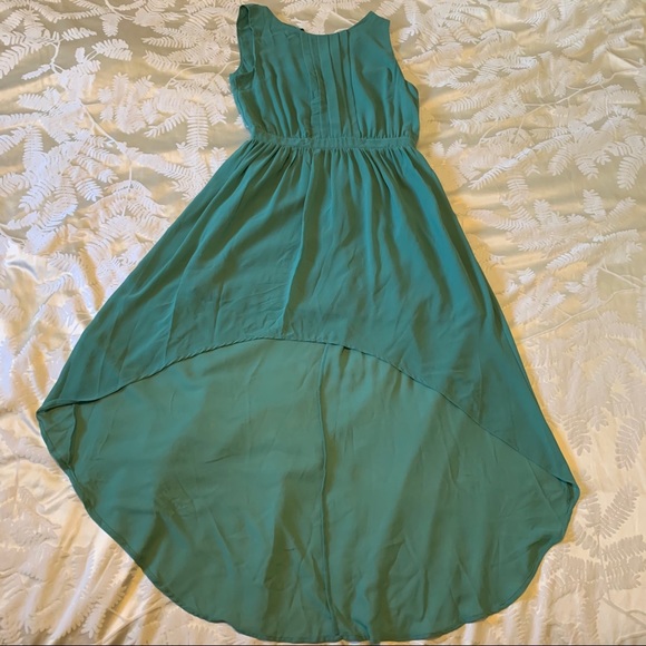 Teal Green High-Low Dress - Picture 4 of 7
